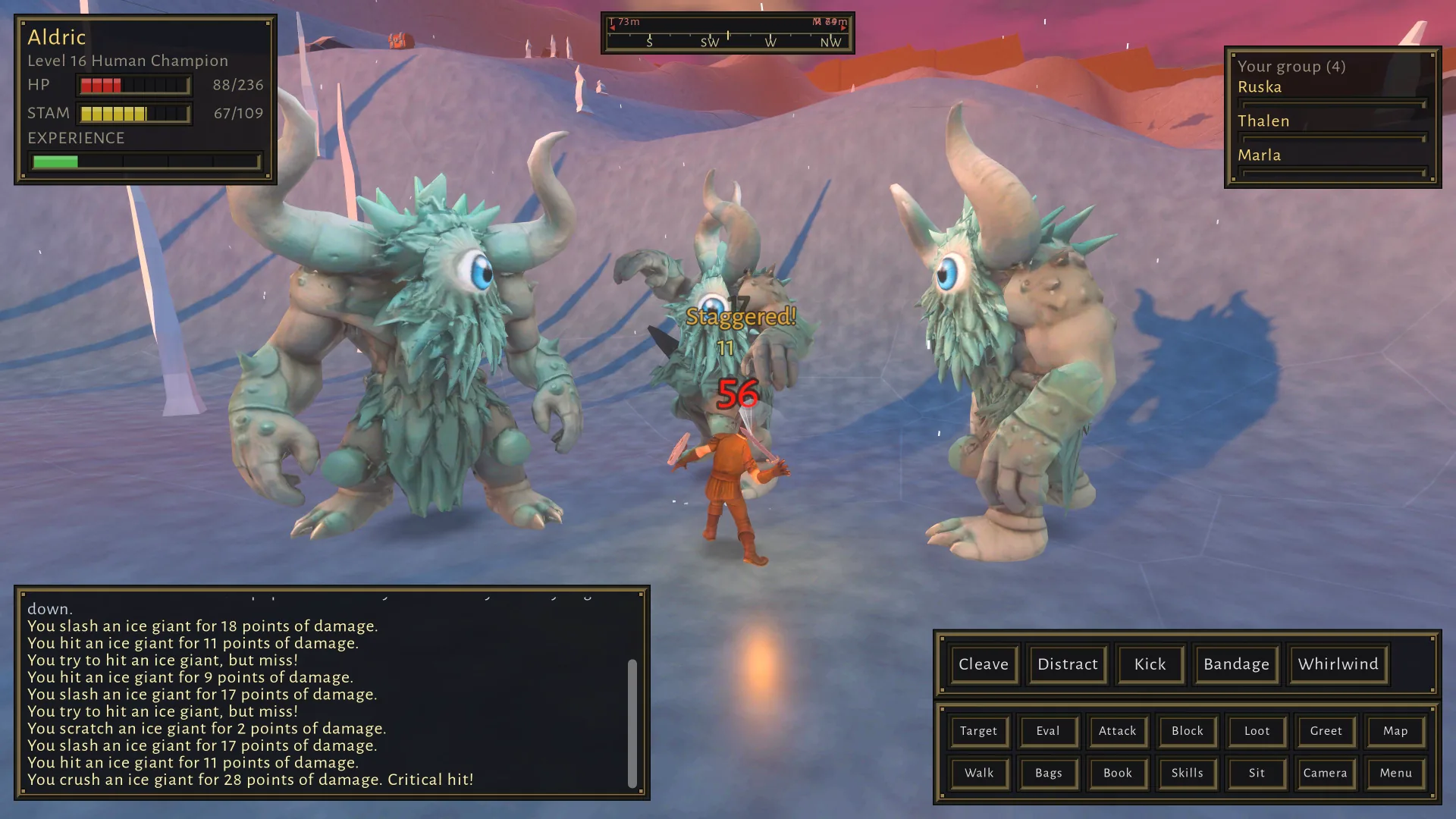 Ashburrow last stand against three ice giants on the Frostspire snowfield